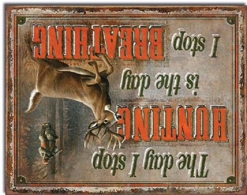Stop Hunting Stop Breathing Funny Cabin Garage Wall Art Decor Metal Tin Sign New - Picture 4 of 4