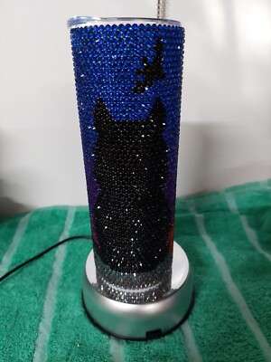 Bling Bat Handmade Black Cat & Bats Rhinestone Tumbler Bling Stainless Steel 20oz ...