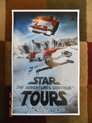 2017 Star Tours Tomorrowland Disney Poster 11x17 Ride Attraction