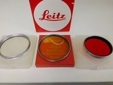 Set of 3 LEICA Grey/Silver Mount Camera Filters Clear , Red Yellow BOXED