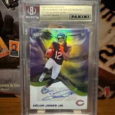 2022 Velus Jones Jr Panini Player Of The Day RC AUTO VJ /40 Beckett Slabbed SSP!