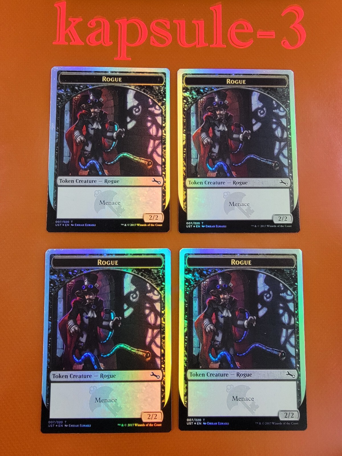 4x Rogue (Version D) | FOIL TOKEN 007/020 | Unstable | MTG Magic Cards