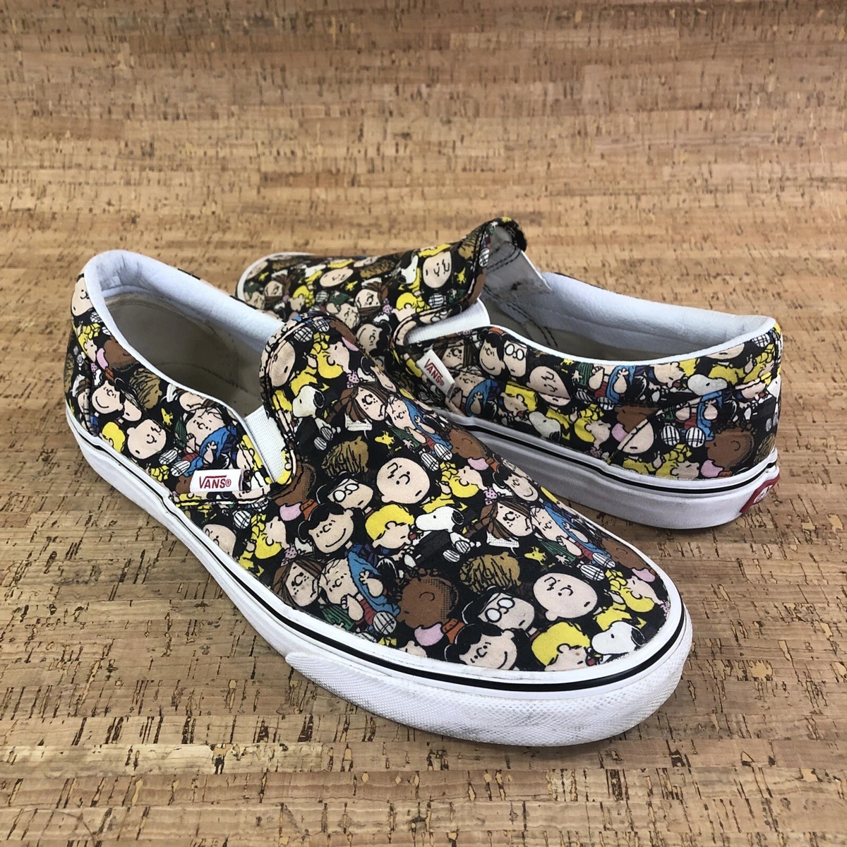 Vans x PEANUTS RARE SLIP ON Shoes SNOOPY Gang Charlie Brown 2017 Size M 9.5 W11