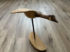 Vintage Mid Century Modern Bird In Flight Carved Wooden Scultpure Figurine