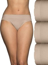 3 Pk Vanity Fair No Pinch No Show Seamless Bikini Panty NEUTRAL Sz 6 7 8