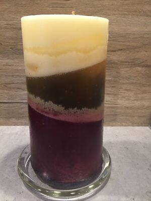 XL Three Wick Pillar Candle Handcrafted Sunset Mountain Ltd.- Plum Delicious