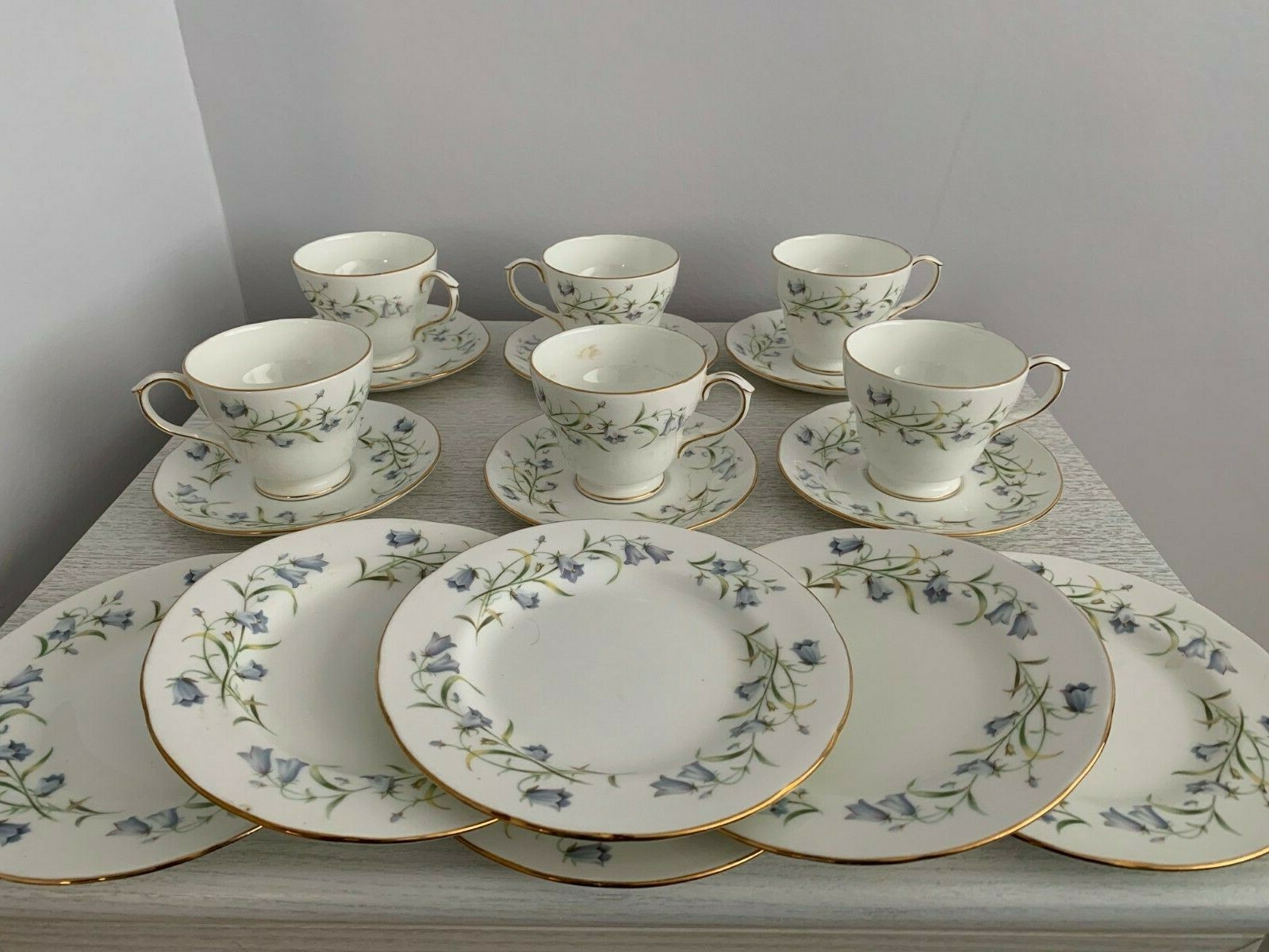 Duchess Bone China Harebell 18 Piece Set Cups Saucers Plates eBay
