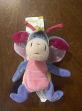 Disney Store Mini Bean Bag Butterfly Eeyore 8" Plush Easter 2000 With Tags