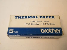 THERMAL PAPER BROTHER 5 ROLLS FOR TP-1 CALCULATOR PRINTER VINTAGE