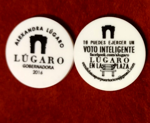 2016 Ficha pvc ALEXANDRA LUGARO VOTO INTELIGENTE Puerto Rico Wooden Nickel Token - Picture 2 of 3