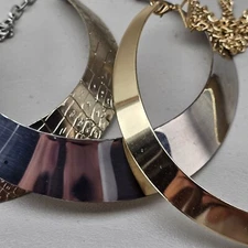 Big Bold Necklace Lot Gold Tone Chain Torc Collar Lot of 3