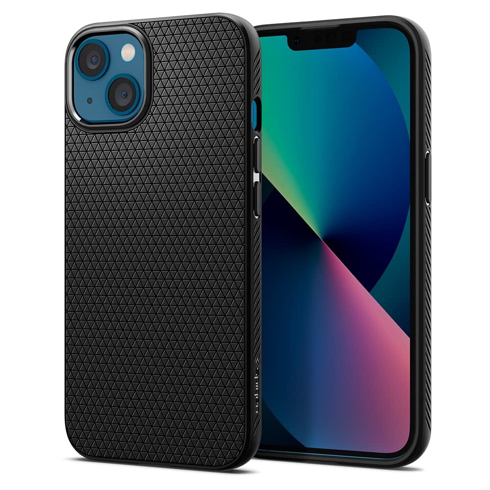Spigen Cover Liquid Air Compatibile con iPhone 13 - Nero Opaco