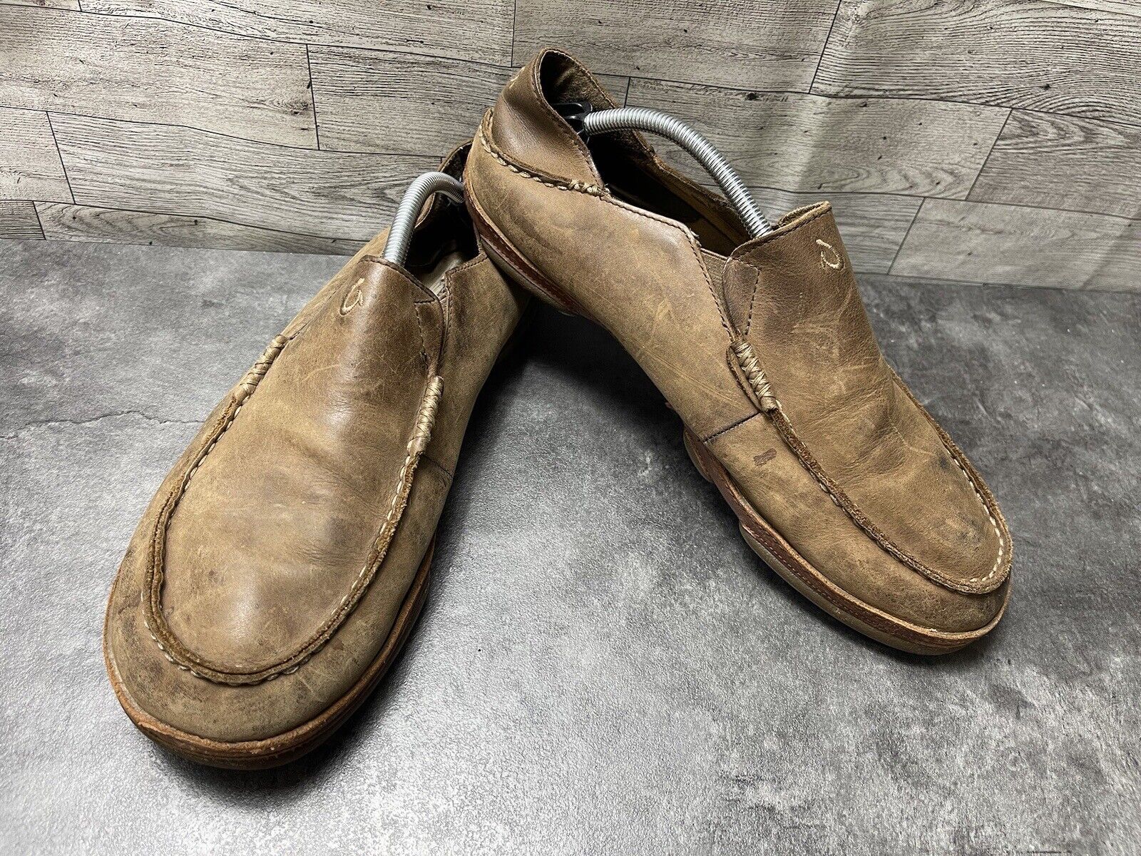 Olukai Moloa Men Shoes Brown 12 M Leather Slip On… - image 1