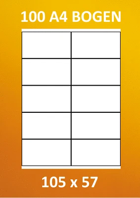 MARKENLOS 1000 PREMIUM ETIKETTEN 105 x 57 MM AUF 100 A4 BOGEN KOMP. ZWECKFORM HERMA