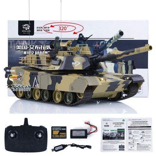 Heng Long 1/24 RC Tank Abrams M1A2 3816-2 2.4G Remote Control IR Battle Tank - Picture 3 of 24