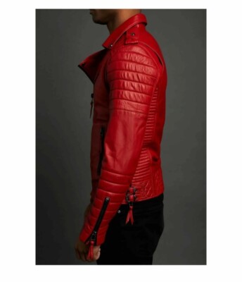 Men's Genuine 100% Lambskin Leather Jacket Biker Motorcycle