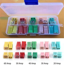 20Pcs Fuses Pack Kit 20A 30A 40A 50A 60A AMP Car Square Assortment Fuse W/Box 