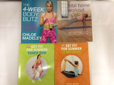 x4 Books-Healthy Body-Total Home Workout-Stretching-Toned Bum-4 Week Body Blitz