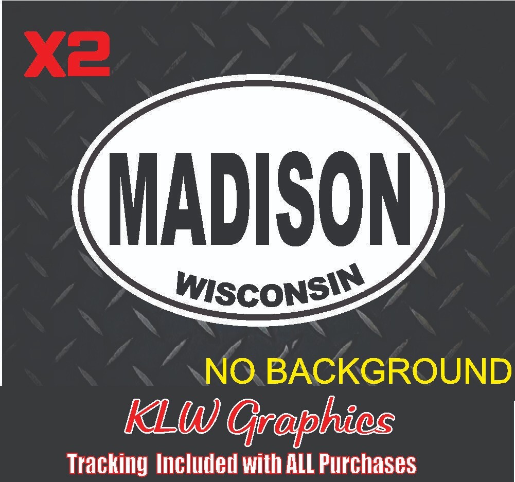 Madison Wisconsin Oval Vinyl Decal Sticker State Car Truck Home WI USA ...