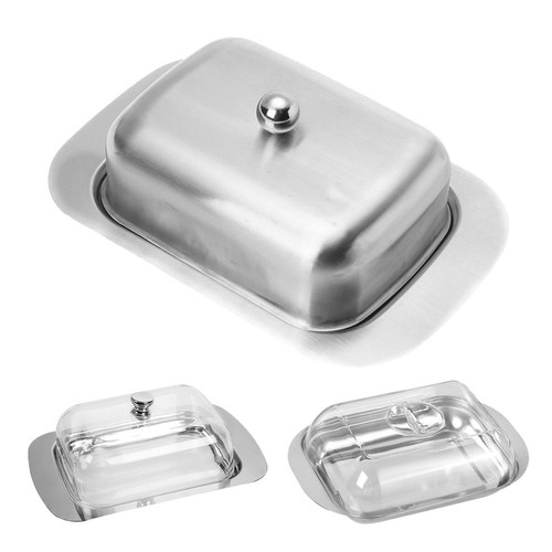 Butter Dish with Lid, Airtight Butter Dish for Countertop and Refrigerator
