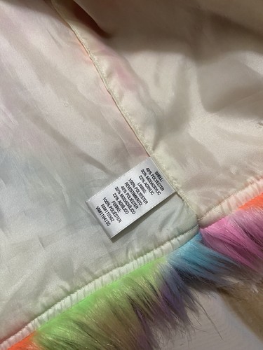 JEM and The Holograms Fluffy Furry Rainbow Youth Vest Size XL 14/16 - Picture 4 of 7