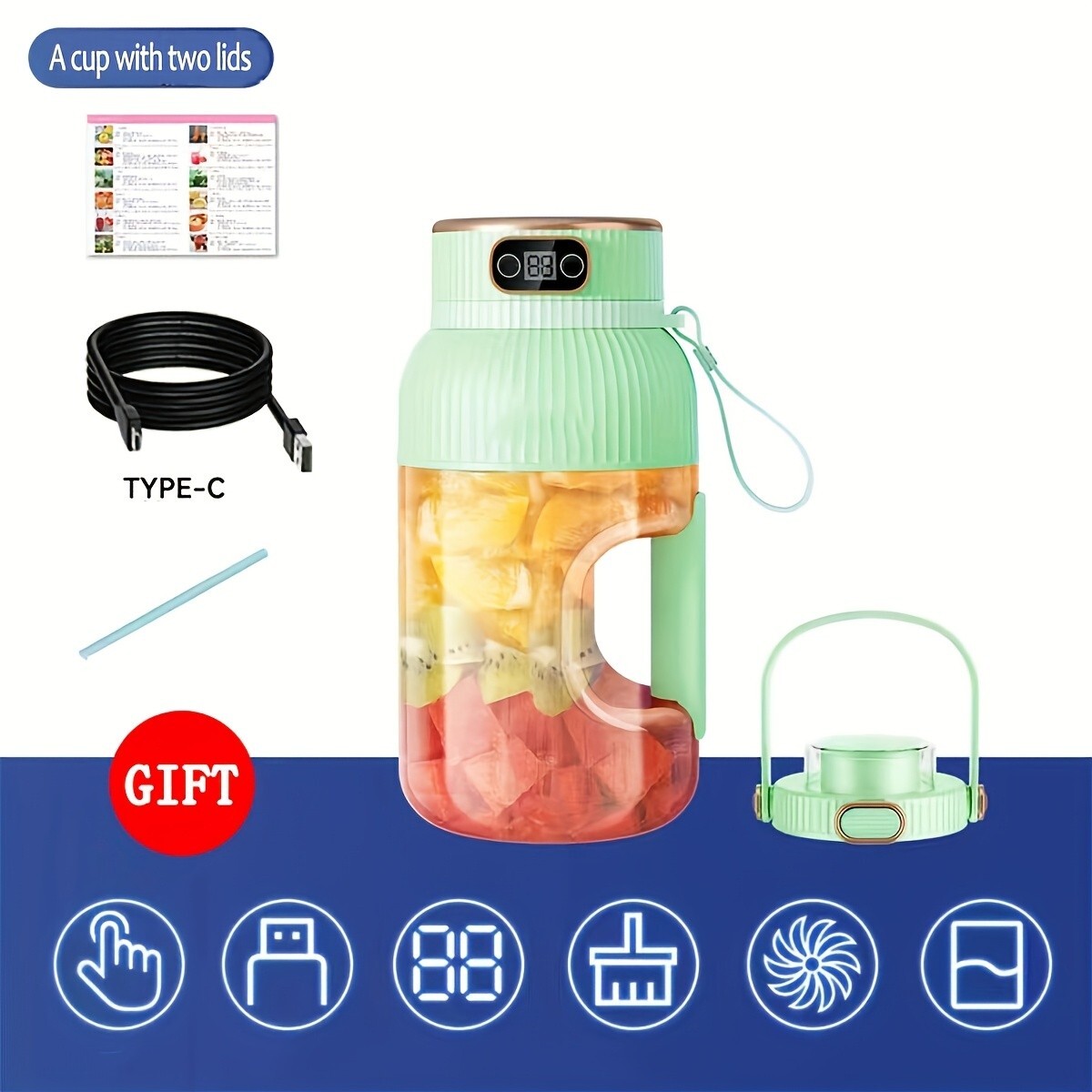 Smart Portable Blender &ndash; USB Rechargeable, Travel-Ready Smoothie Cup