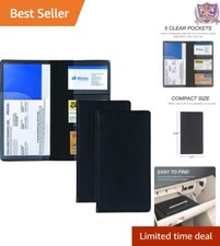 Compact Faux Leather Car Document Organizer - Vehicle Registration  Insurance