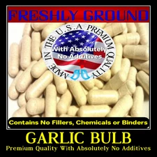 GARLIC BULB Only With Absolutely No Additives High Potency 100 Veg Capsules