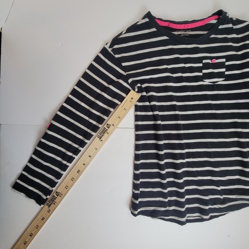 Cherokee Girls Top Size L (10-12) Black/White Strips long roll tab sleeve. - Picture 15 of 18