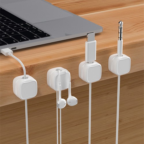 12x Magnetic Cable Winder Cord Organizer Lead Management Charger Cable Clips - Afbeelding 13 van 18