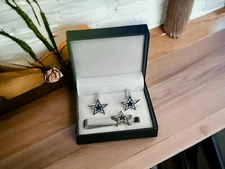 Dallas Cowboys Cufflinks, Tie Clip, Or Complete Set
