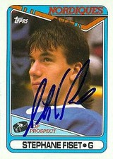 Stephane Fiset autographed Hockey Card (Quebec Nordiques) 1990 Topps #312