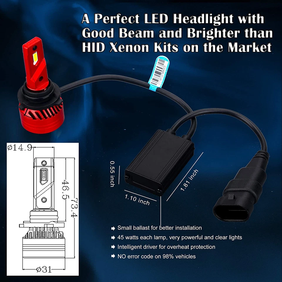 Alla LED 9006 Headlight Bulb|Daytime Running Light|Fog Light Bulb Replacement - Изображение 4 из 4