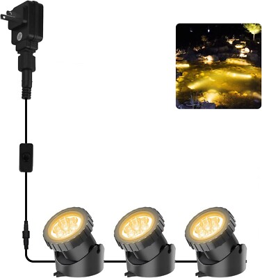 3 in 1 Pond Light Underwater Pond Lights Submersible Led Fountain Lights