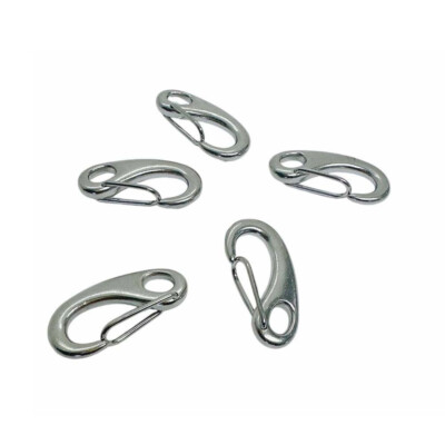 5 Pc 2'' Stainless Steel 316 Gate Snap Hook Carabiner Boat Rigging 400 Lbs