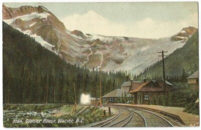 Glacier B.C. Canada ~ Glacier House & Railroad Depot Train Station 1912