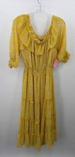 Pre-Owned Fate Yellow Size Large Floral Maxi Long Sleeve Dress