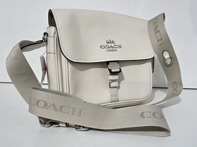 COACH Pace Messenger Leather Bag Cream SV/Chalk Crossbody CR098