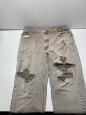 Vintage Carhartt Carpenter Pants Brown Workwear Faded Distressed Thrashed