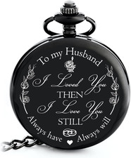 Anniversary Gift's for Men - Engraved  to My Husband  Pocket Watch  Anniversary