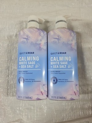 Set of 2- Quiet & Roar CALMING WHITE SAGE + SEA SALT Body Wash  20.2 fl oz