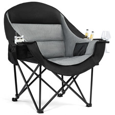 Puvasia Oversized Camping Chairs For Adults - Heavy Duty Padded Outdoor Folding