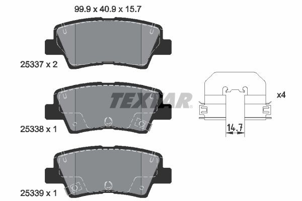 Textar Bremsbelagsatz, Scheibenbremse 2533703-image