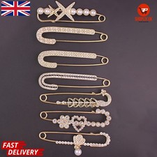7PCS Rhinestone Brooch Pins Anti-Slip Cardigan Shawl Scarf Clip Decorative Butto