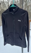 Fila Sport Women s Sz M Full Zip Black Jacket Activewear Running K-717