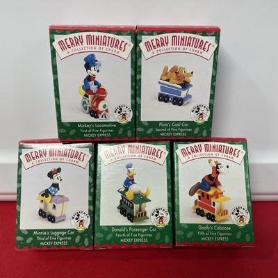 1998 Hallmark Merry Miniatures MICKEY EXPRESS Disney Train Ornaments Full Set