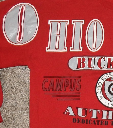 Vintage 1990s Ohio State Buckeyes Decotex Large Spell Out Crew Sweatshirt 2XL - Picture 2 of 9