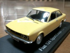 Hachette 1/43 "Fiat 124 Sport Coupe" 1971 Yellow (500 , Letter Pack shipping)