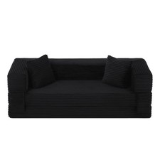 Schlafsofa mit Schlaffunktion,2-Sitzer Sofa Knochenlos Couch Klappbett Gästebett