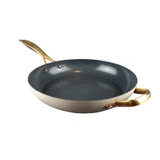 GreenPan 12 In Frying Pan with Magneto Induction Base Gold Handle Cream Exterior